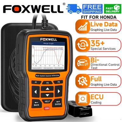 FOXWELL NT510 Elite for Honda All System OBD2 Scanner Diagnostic Tool Oil Reset - Image 1 of 4