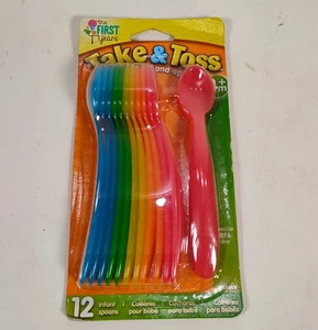 The First Years Take & Toss Infant Spoons Assorted Colors 12 Ct - Picture 1 of 5