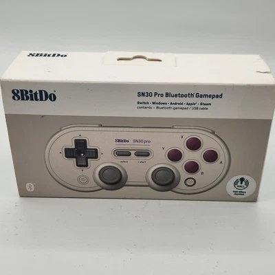 NEW 8BitDo SN30 Pro Bluetooth GamePad - Hall Effect Joystick Gray 80DM - Image 1 of 4