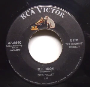 Elvis Presley - Blue Moon & Just Because - 1956 NM Rockabilly 45 on RCA - Picture 1 of 2