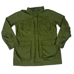 Gap Kids Boys XXL Field Jacket Army Green Utility Coat Cargo Hidden Hood - Picture 1 of 12