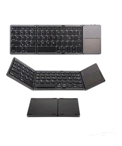 Foldable Rechargeable Wired Mini BT USB Keyboard with Touchpad Mouse - Picture 1 of 3