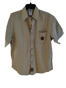 Disney World Button-Up Shirt Men Medium Beige - Vintage Casual Fun Theme Park - Picture 1 of 9