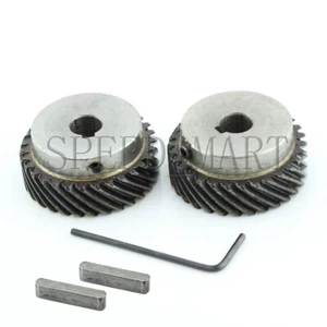 2x 1M-30T Metal Spiral Bevel Wheel Motor Gear Large Torque 90° Gearing 12mm Bore - Imagen 1 de 5