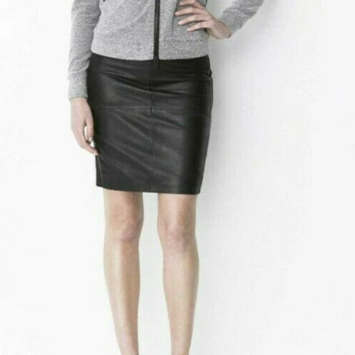 Falda de Cuero Anthropologie Storm & Marie Talla US XS Helena Lápiz Negra Foto 1 de 4