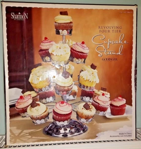 New Shannon Revolving Four Tier Cupcake Stand - Picture 1 of 4