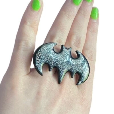 DC Comics официально лицензированный блестящий Бэтмен два пальца кольцо заявление ювелирных изделий - Изображение 1 из 4