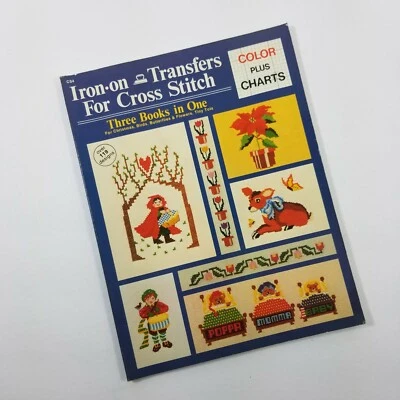 Iron On Transfers For Cross Stitch Christmas Birds Butterflies Flowers Patterns - Image 1 of 4