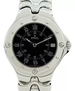 Ebel Sportwave Men's 36mm Stainless Steel Black Dial Swiss Watch Ref: E9187632! - Picture 1 of 10