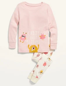 NWT OLD NAVY 2T, 3T, 4T & 5T 'CRAZY ABOUT BEDTIME' MONSTER PAJAMAS - Picture 1 of 3
