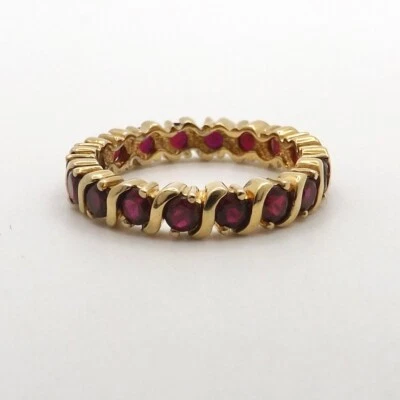 18k Gold Vermeil Sterling Silver Lab Created Ruby Eternity Band Ring Ross Simons - Image 1 of 4