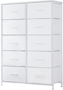 10 Storage Drawers, Wide Fabric Closet Chests Organizer Tower Furniture with - Picture 1 of 8