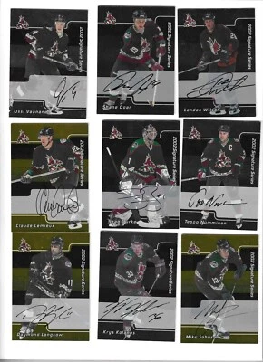 2001-02 BAP Signature Series Autos PHOENIX COYOTES - Doan #47, Burke #22 more - Image 1 of 2