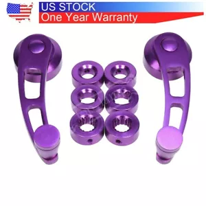 Aluminum set Universal Purple Car Billet Manual Door Window Winder Crank Handle - Picture 1 of 9
