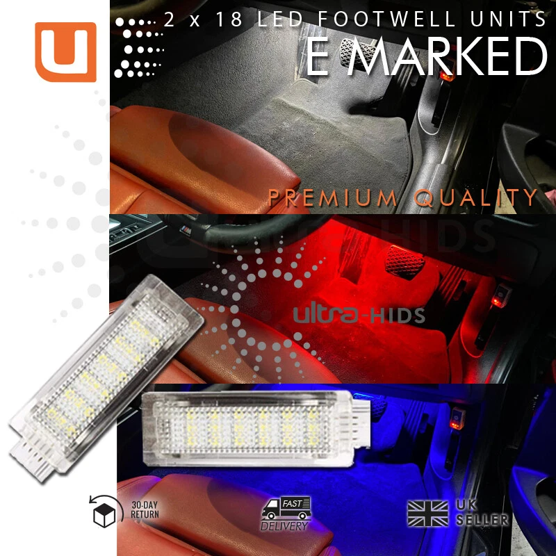 2x LED WHITE BLUE RED Footwell Door Courtesy Interior Light F20 F21 F22 F30 F31 - Image 1 of 4