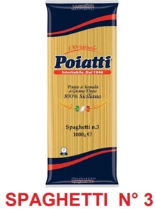 PASTA SPAGHETTI DI SEMOLA DI GRANO DURO SICILIANO 100% POIATTI N° 3 KG 1 - Picture 1 of 3