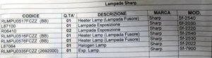 Stock lampade originali per fotocopiatori Sharp SF-xxxx - Foto 1 di 1
