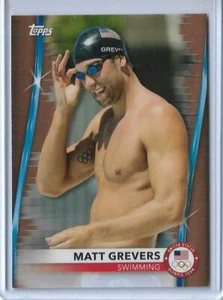 RARE 2020 TOPPS OLYMPICS MATT GREVERS "BRONZE" CARD #17 ~ USA SWIMMING 2021 QTY - Picture 1 of 2