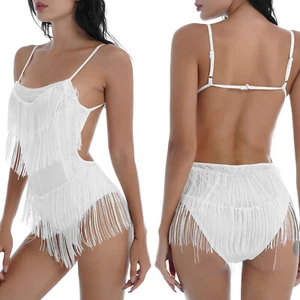 Women Fringe Latin Dresses Competition Samba Rumba Tango Bodysuit Tassel Leotard - Picture 1 of 28