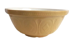 Vintage Green's Gripstand 11x5" Mixing Bowl Yellow Ware Diamond Design England - Picture 1 of 7