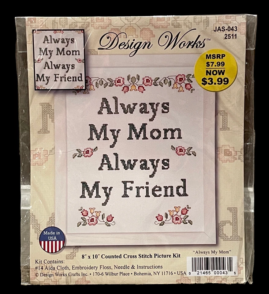 Design Works Always My Mom 2511 Cross Stitch Kit Mother Gift 8x10