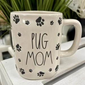 Rae Dunn PUG MOM Mug Full Wrap Dog Paw Prints Mother’s Day 2024 NEW - Picture 1 of 2