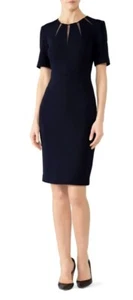 Vestido Badgley Mischka Mujer 0 Azul Marino Escote Estrella Vaina Carrera Cóctel - Imagen 1 de 9