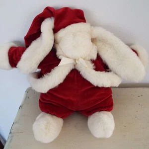 Bunnies By the Bay Red White Christmas Santa Outfit Rabbit Bunny 1986/1990 Plush - Picture 1 of 11
