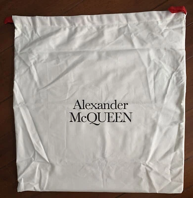 全新 Alexander McQueen 22 英寸 X 23 英寸 棉红色丝带 抽绳 集尘袋   — 第 1/4 张图片