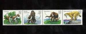 US, #3077-80 Striscia animali preistorici 1996 4 32c, MNH - Foto 1 di 1