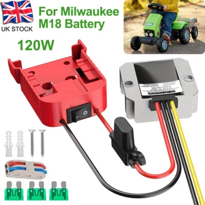 18V to 12V Step-Down Converter for Milwaukee M18 Battery Adapter 10A DC 12V 120W