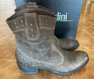NeroGiardini Scarpa Stivaletto Tronchetto Texano Donna Pelle Verde Grigio Tg. 40 - Foto 1 di 10
