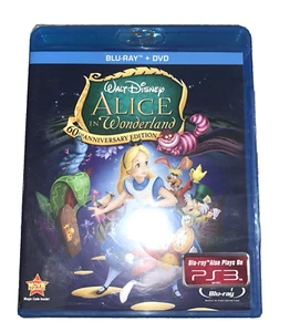 Sealed! Alice in Wonderland Blu-ray + DVD 60th Anniversary Edition Disney New! - Picture 1 of 8