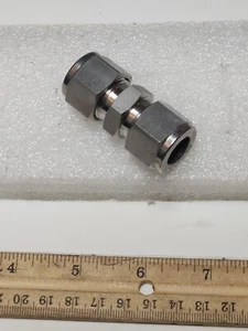 Ham-let 316 Stainless Steel Compression Straight Union, 1/2" Tube Size 1 Qty - Picture 1 of 6