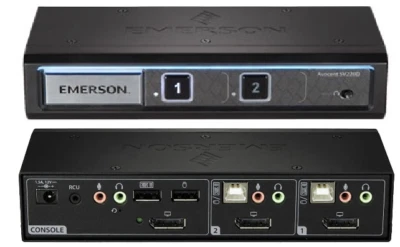 Emerson Avocent SV220D 2 Port DisplayPort USB Audio KVM Switch +New AC Power - Image 1 of 2