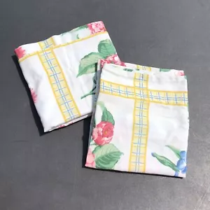 Springs Standard Pillow Shams Yellow Floral Plaid Cotton Blend 30" x 24" - Picture 1 of 15
