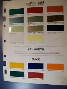 1968 Kaiser JEEP Pickup Panel Truck DuPont paint chips - Picture 1 of 1