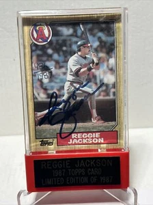 1987 Topps Reggie Jackson Autographed Card California Angels 486/1987 W/COA Case - Picture 1 of 4