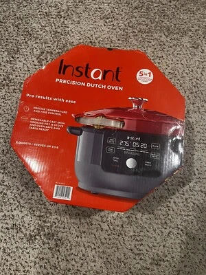 NUEVO Horno Holandés Eléctrico de Precisión Instantánea 6 Cuartos 5 en 1 Rojo ORIG. $230 Foto 1 de 4