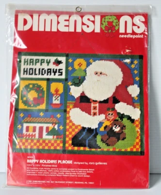 Dimensions Happy Holidays Plaque Christmas Santa Plastic Canvas Kit 1981 9003 - Image 1 of 4