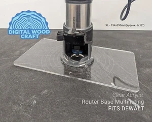 DEWALT Router Base XL Trimmer DCW600 D2604 PLATE Guide Clear Acrylic Large Big - Picture 1 of 7