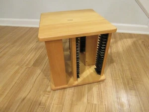 Vintage Wood ~76 CD Spinner Rack / Rotating Countertop Storage Tower Holder - Picture 1 of 11