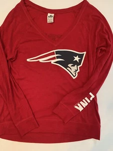 Victoria's Secret PINK New England Patriots Shirt Sz Xs Long-Sleeve Top Red NFL - Picture 1 of 4