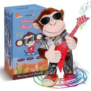 Dancing Monkey Plush Toy, Stuffed Toys, Dancing Singing, Body Shaking, and Gu... - Picture 1 of 6