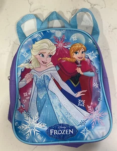 Frozen Elsa & Anna Rucksack verstellbare Träger Reißverschlussfach blau Disney - Bild 1 von 3