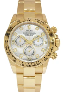 Rolex Daytona Chronograph 18k Yellow Gold MOP Diamond 40mm Watch +12' 116528 - Picture 1 of 10