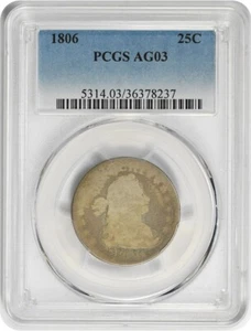 1806 Bust Silver Quarter AG03 PCGS - Picture 1 of 2