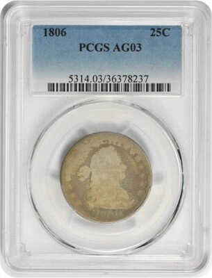 1806 Bust Silver Quarter AG03 PCGS - Image 1 of 2