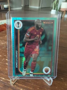 23/24 Topps Chrome Merlin UCC ROMELU LUKAKU AQUA PRIZM AS ROMA #16 - Picture 1 of 2