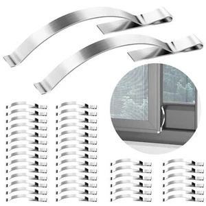 Clips de pantalla de ventana de montaje en esquina plana de 30 piezas resorte de tensión de acero inoxidable - Imagen 1 de 7